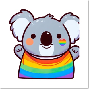 Gay Pride Chibi Koala Bear Posters and Art